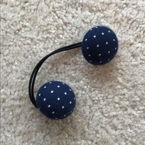 Polka Dotted Navy Hair Tie